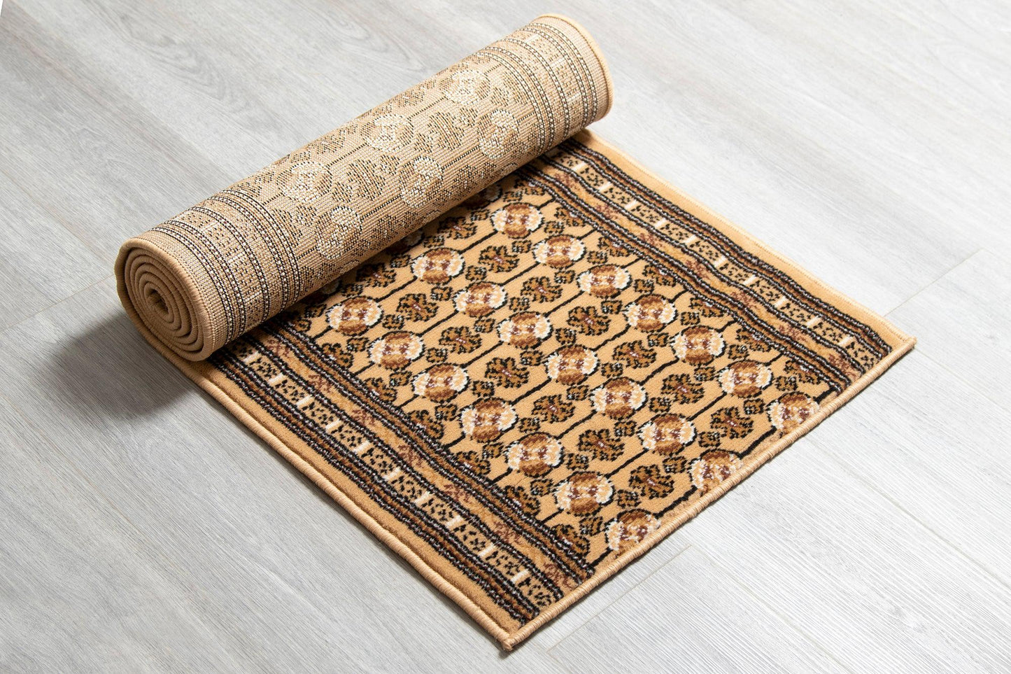 Beige Bokhara Stair Runner / Kitchen Mat - Texas (Custom Sizes Available)-5056150269014-Bargainia.com