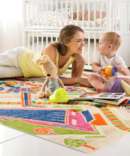 3D Multi City Children Rug | bargainia.com-5056150201533-Bargainia.com