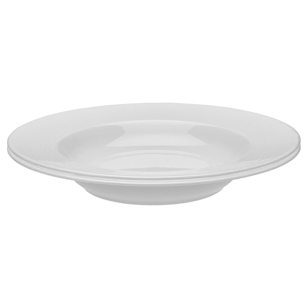 Genevi√®ve Lethu Dinnerware 22.5cm Porcelain Pasta Bowls, Set of 2, White-5054903802280-Bargainia.com