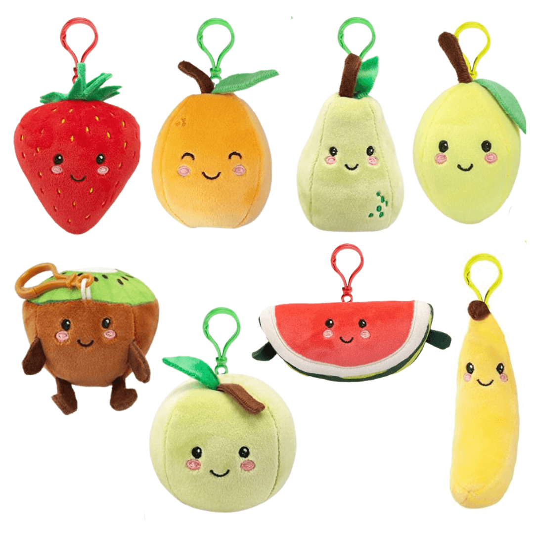 Softlings Foodies Super Soft Fruity Plush Toys Clip On Key Rings