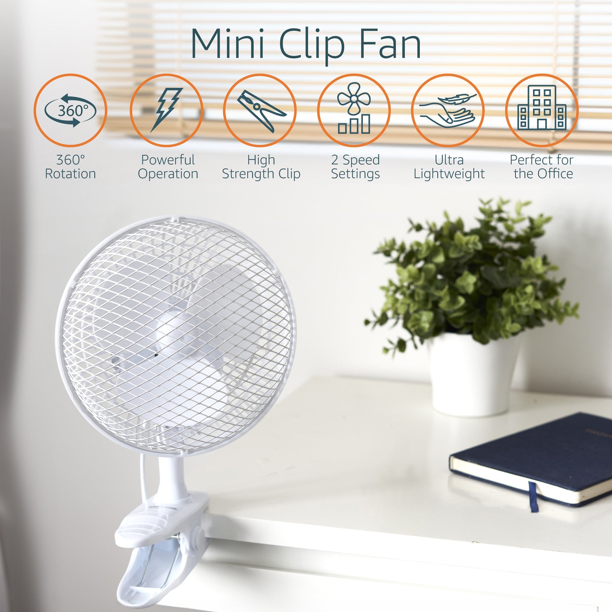 2 in 1 Clip On & Stand Desk Fan