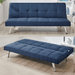 Britney Essentials 3 Seater Click Clack Sofa Bed - Navy Blue-Bargainia.com