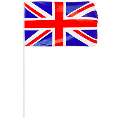 4Pk Union Jack 12X8" Plastic Flags With Sticks Bargainia