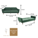 Victoria 3 Seater Velvet Click Clack Sofa Bed - Green-5056150263647-Bargainia.com