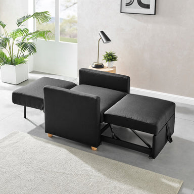 Dahlia Pull Out 1 Seater Single Armchair Bed - Black-Bargainia.com