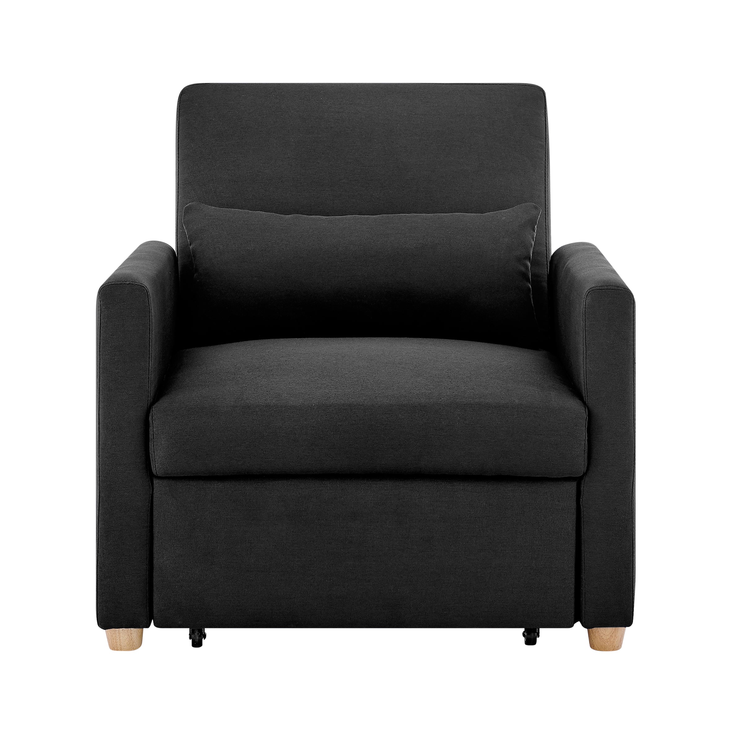 Dahlia Pull Out 1 Seater Single Armchair Bed - Black-Bargainia.com