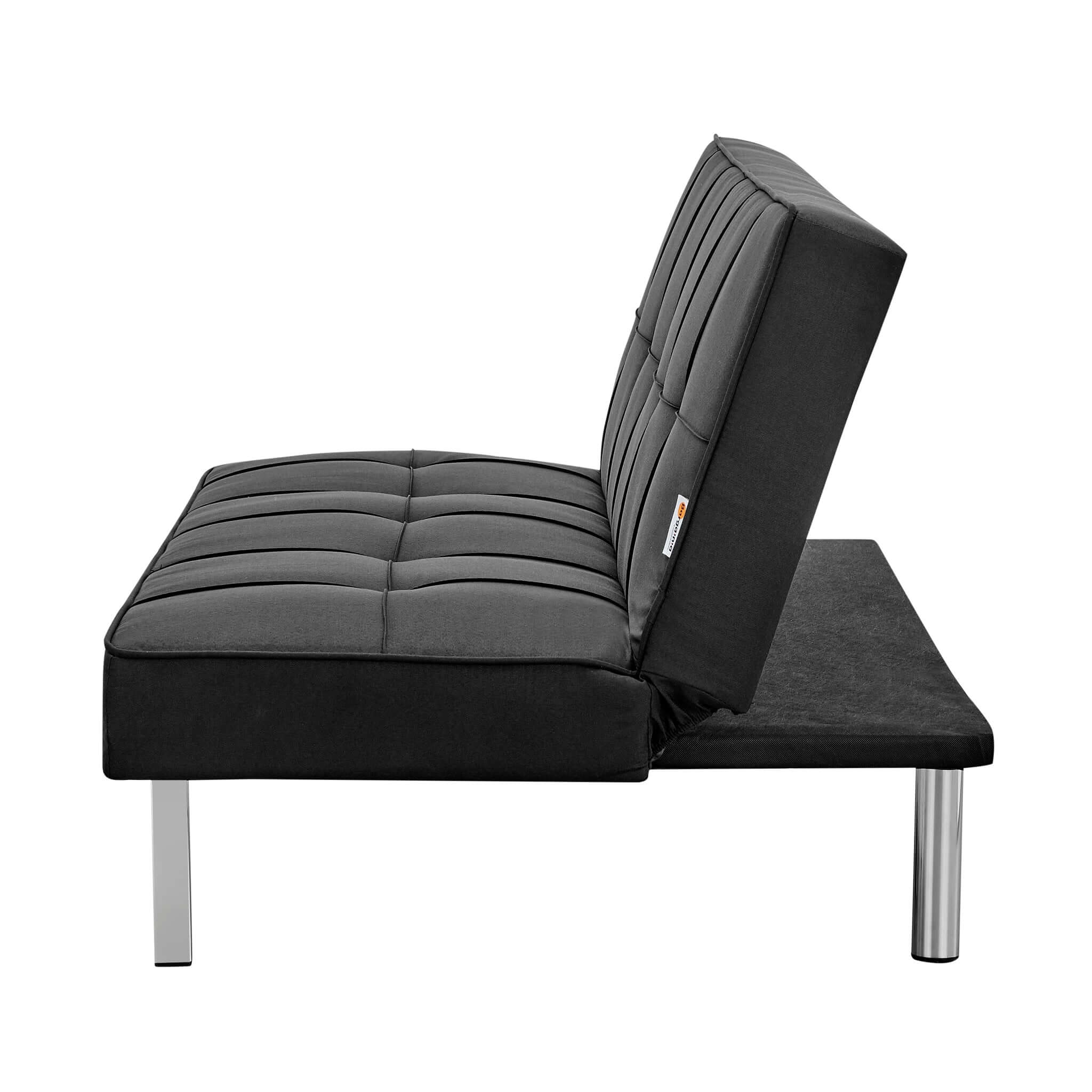 Britney Essentials 3 Seater Click Clack Sofa Bed - Black-Bargainia.com