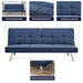 Britney Essentials 3 Seater Click Clack Sofa Bed - Navy Blue-Bargainia.com