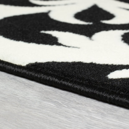 Black & White Filigree Stair Runner / Kitchen Mat - Texas (Custom Sizes Available)-5056150269984-Bargainia.com