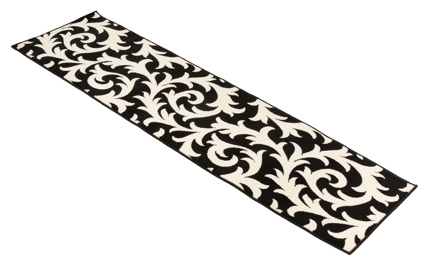 Black & White Filigree Stair Runner / Kitchen Mat - Texas (Custom Sizes Available)-5056150269984-Bargainia.com