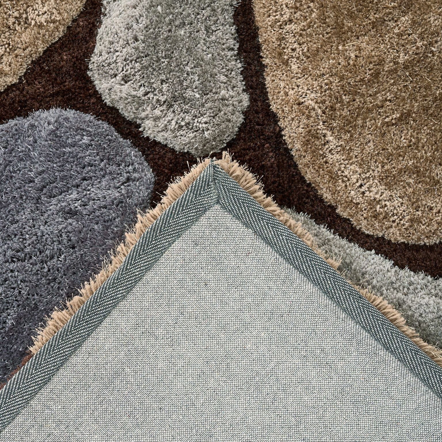 Brown and Grey 3D Pebbles Shaggy Rug - Hawaii-Bargainia.com