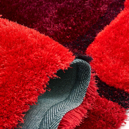 Red 3D Pebbles Shaggy Rug - Hawaii-Bargainia.com