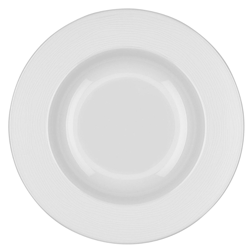 Genevi√®ve Lethu Dinnerware 22.5cm Porcelain Pasta Bowls, Set of 2, White-5054903802280-Bargainia.com