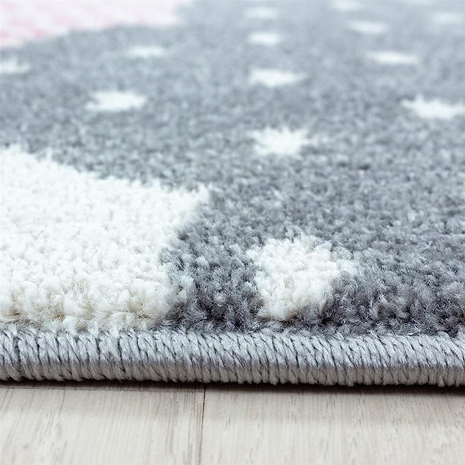 Pink and Grey Clouds Kids Rug - Bambi-5056150253372-Bargainia.com