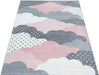 Pink and Grey Clouds Kids Rug - Bambi-5056150253372-Bargainia.com