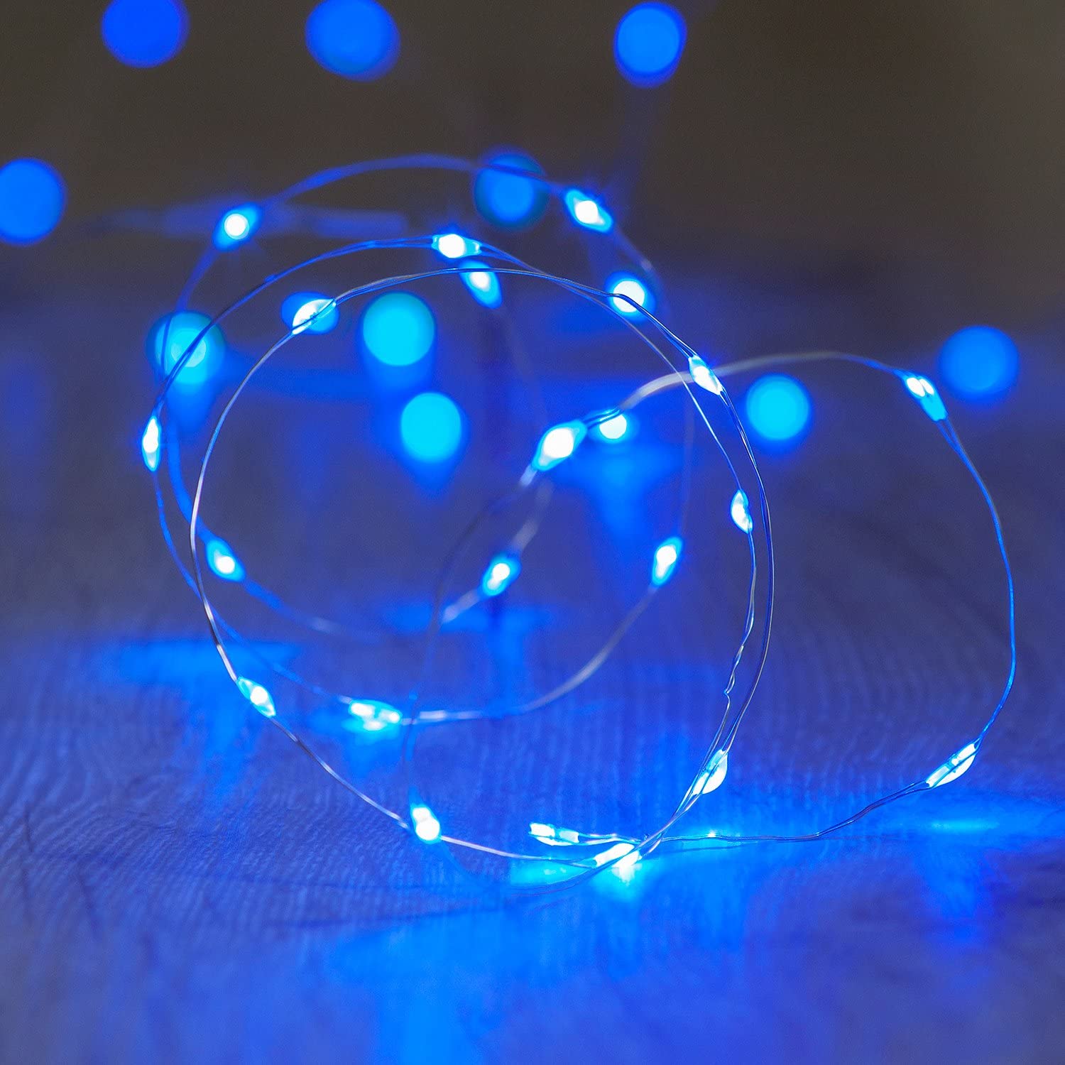 5M Battery Operated Micro LED Decorative Fairy String Lights (100) - Blue-5056150229452-Bargainia.com