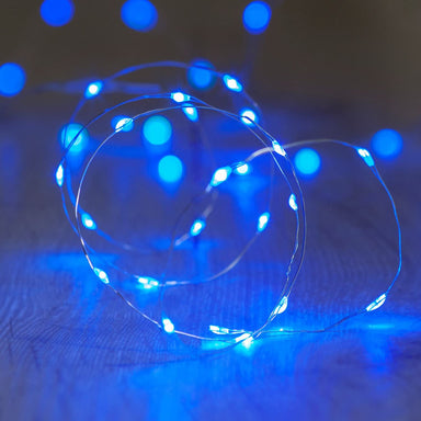 5M Battery Operated Micro LED Decorative Fairy String Lights (100) - Blue-5056150229452-Bargainia.com