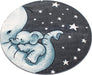 Blue Baby Elephant and Stars Rug - Kids-4058819075623-Bargainia.com