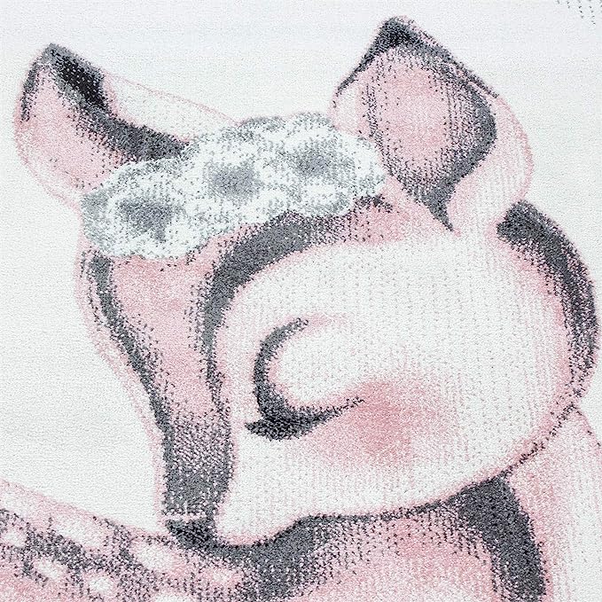 Pink Sleeping Fawn Kids Rug - Bambi-5056150253624-Bargainia.com