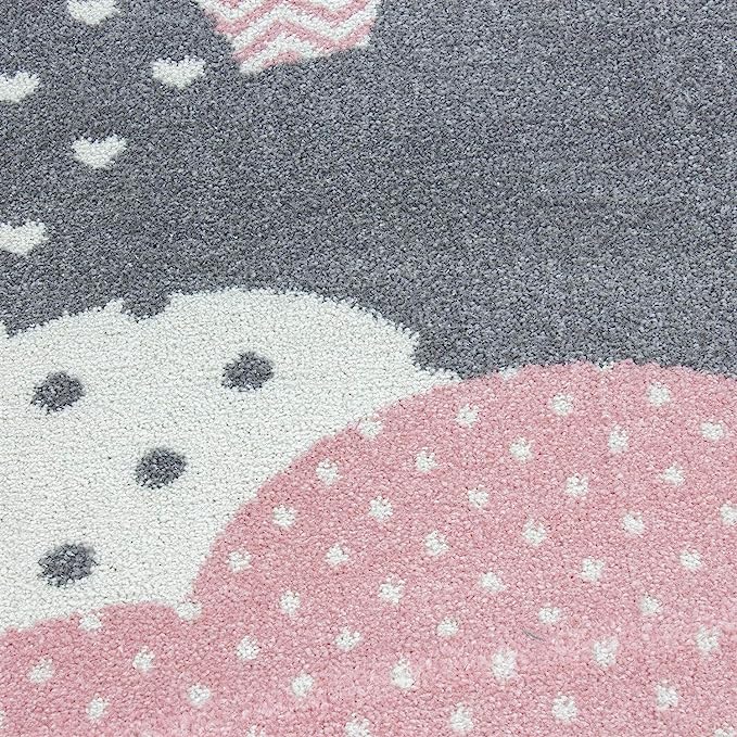 Pink and Grey Clouds Kids Rug - Bambi-5056150253372-Bargainia.com