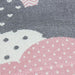 Pink and Grey Clouds Kids Rug - Bambi-5056150253372-Bargainia.com