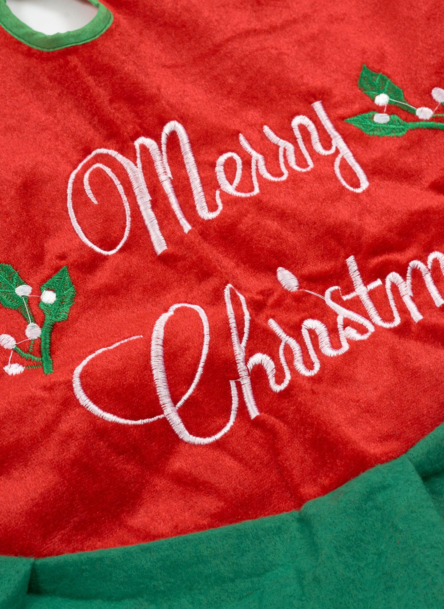 Merry Christmas 120cm Tree Skirt Green & Red-5056150210757-Bargainia.com