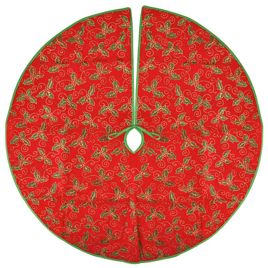 Mistletoe Glitter 80cm Tree Skirt Green & Red-5056150210764-Bargainia.com