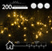 Indoor/Outdoor 8 Function LED Waterproof Fairy Lights with Green Cable (200) - Warm White-8800225807079-Bargainia.com