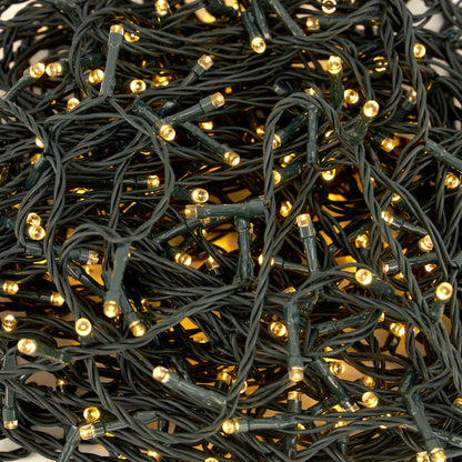 Indoor/Outdoor 8 Function LED Waterproof Fairy Lights with Green Cable (200) - Warm White-8800225807079-Bargainia.com