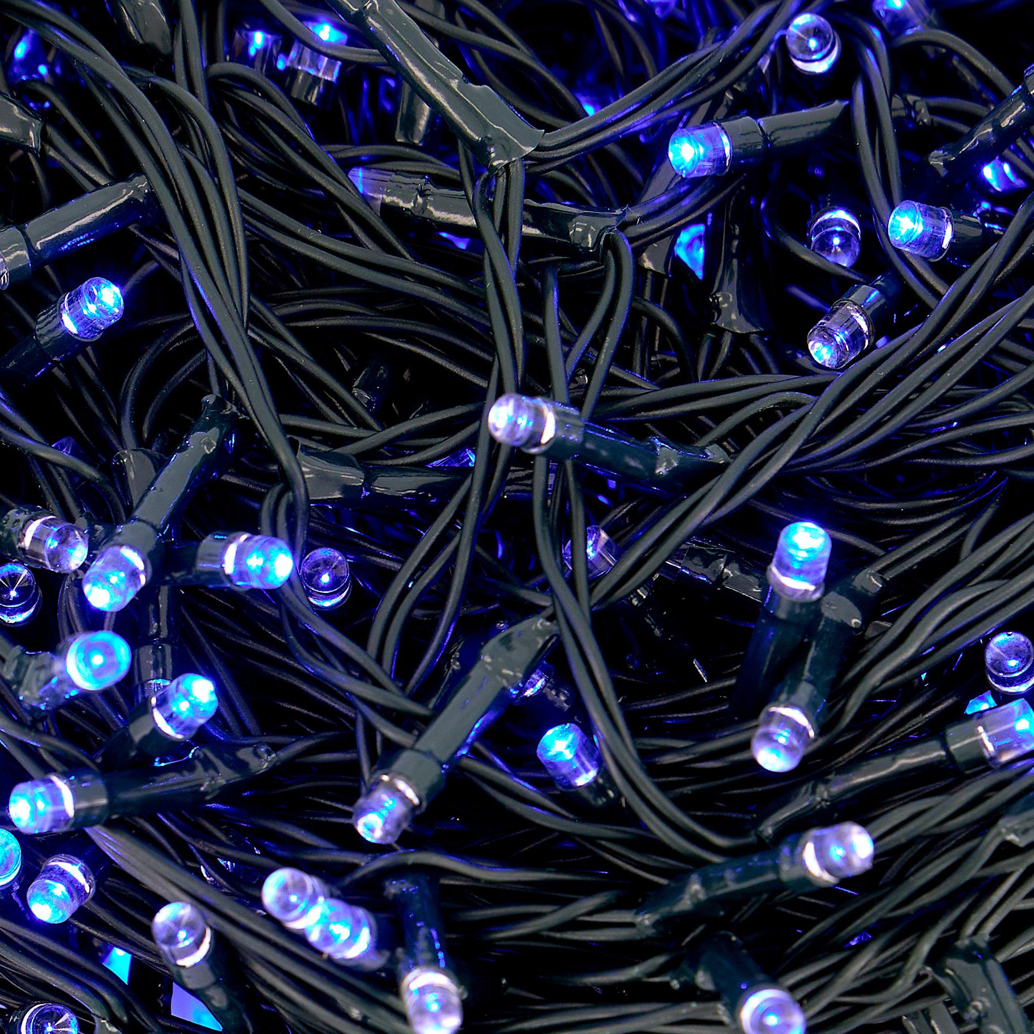 Indoor/Outdoor Static LED Waterproof Fairy Lights with Green Cable (300) - Blue-8800225808489-Bargainia.com