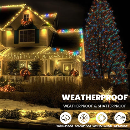 Indoor/Outdoor Static LED Waterproof Fairy Lights with Green Cable (300) - Multicoloured-8800225809219-Bargainia.com