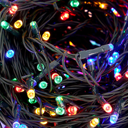 Indoor/Outdoor Static LED Waterproof Fairy Lights with Green Cable (300) - Multicoloured-8800225809219-Bargainia.com