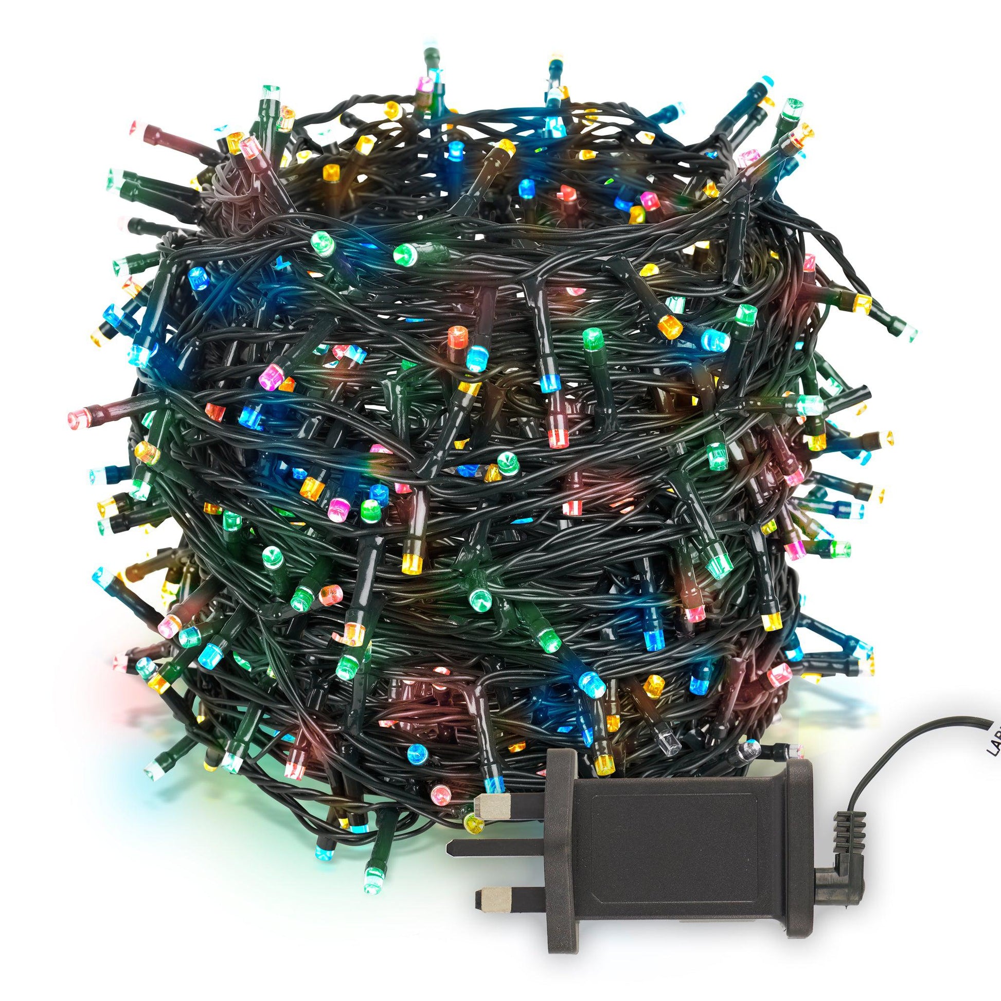 Indoor/Outdoor Static LED Waterproof Fairy Lights with Green Cable (300) - Multicoloured-8800225809219-Bargainia.com