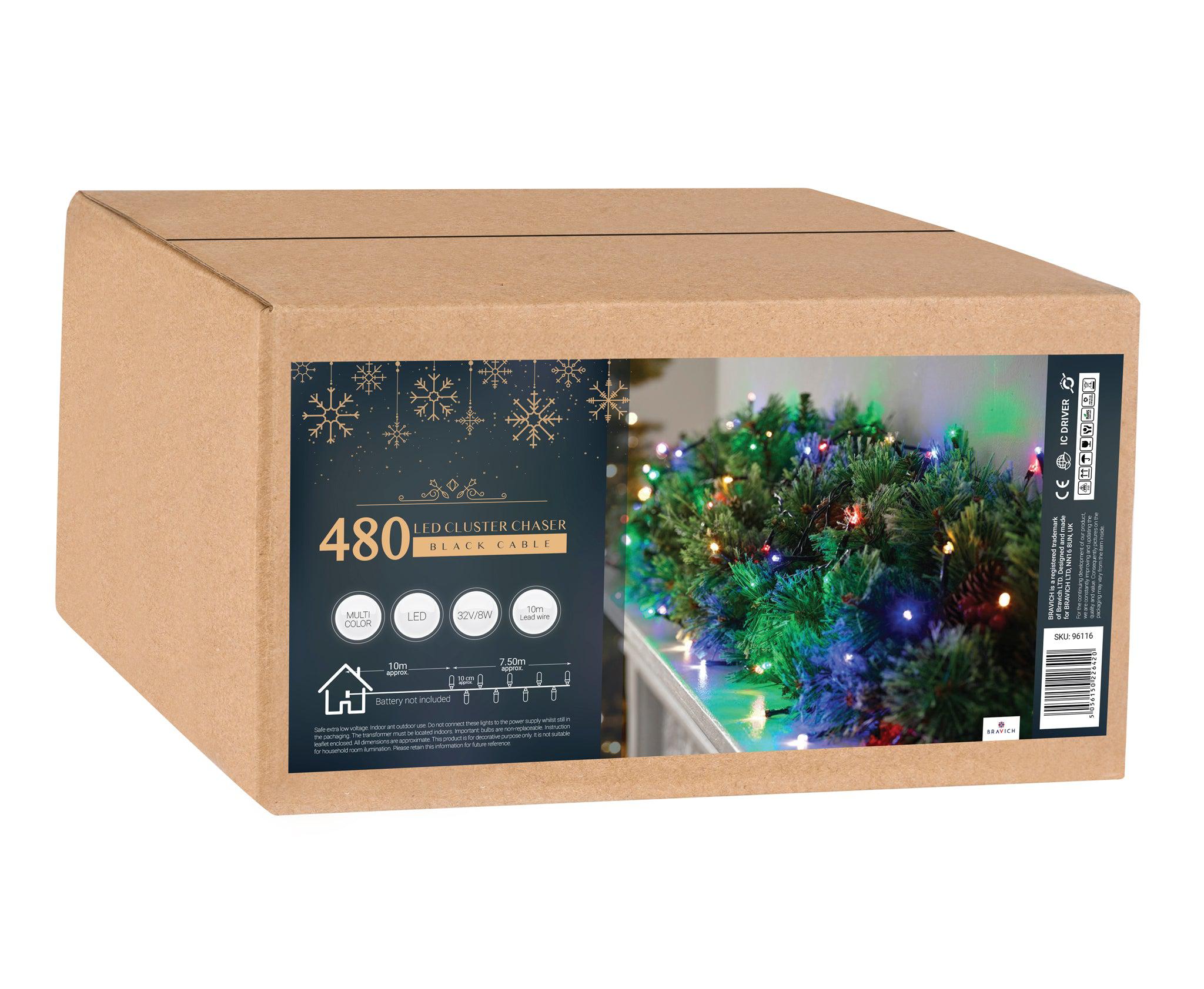 480 Christmas LED Cluster Chaser Lights - Multi-Colour-5056150226420-Bargainia.com