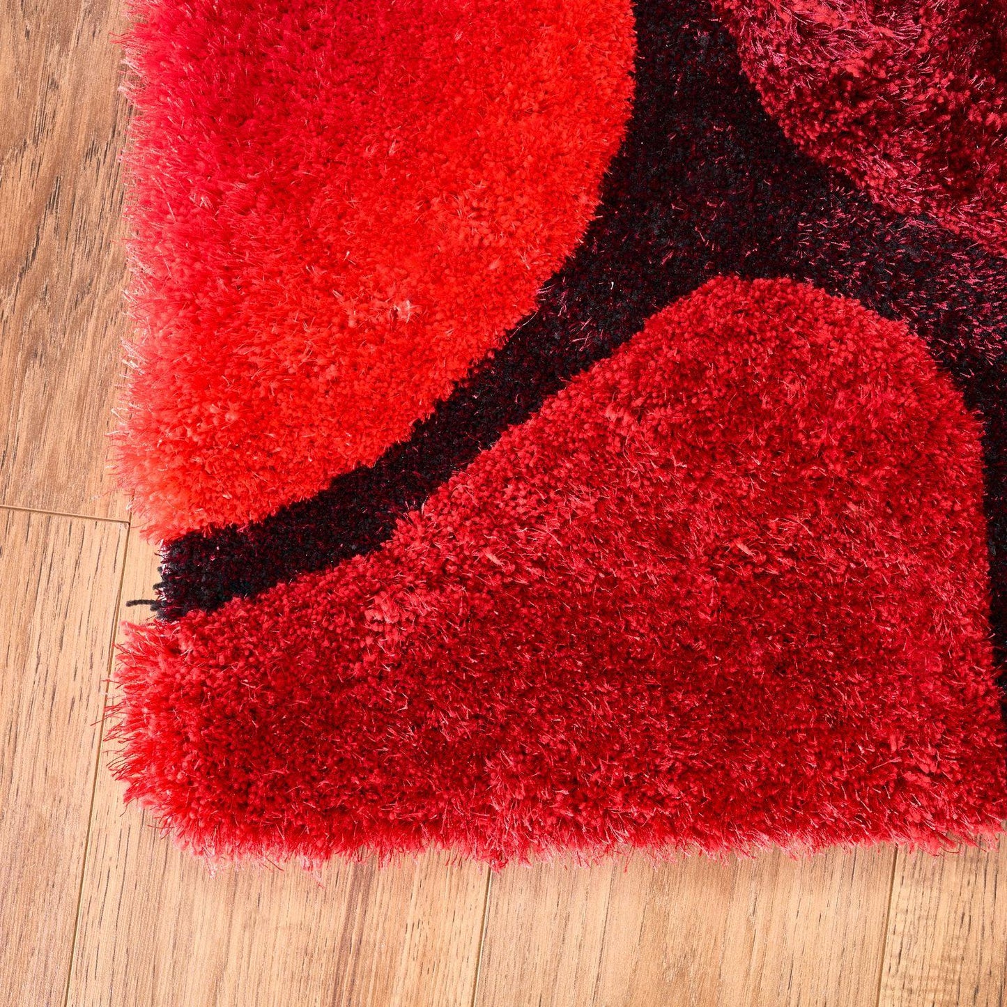 Red 3D Pebbles Shaggy Rug - Hawaii-Bargainia.com