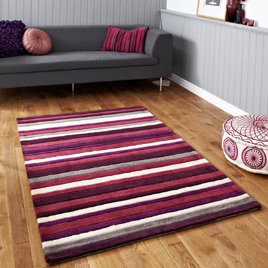 Missouri Purple Stripes Rug | bargainia.com| Classic Rugs-Bargainia.com