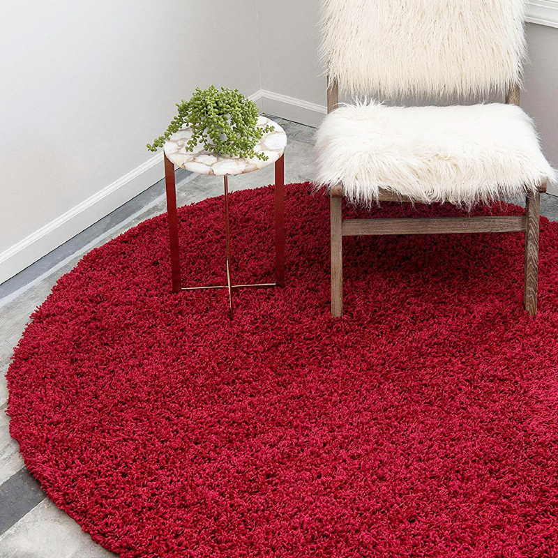 Red Thick Shaggy Rug - California