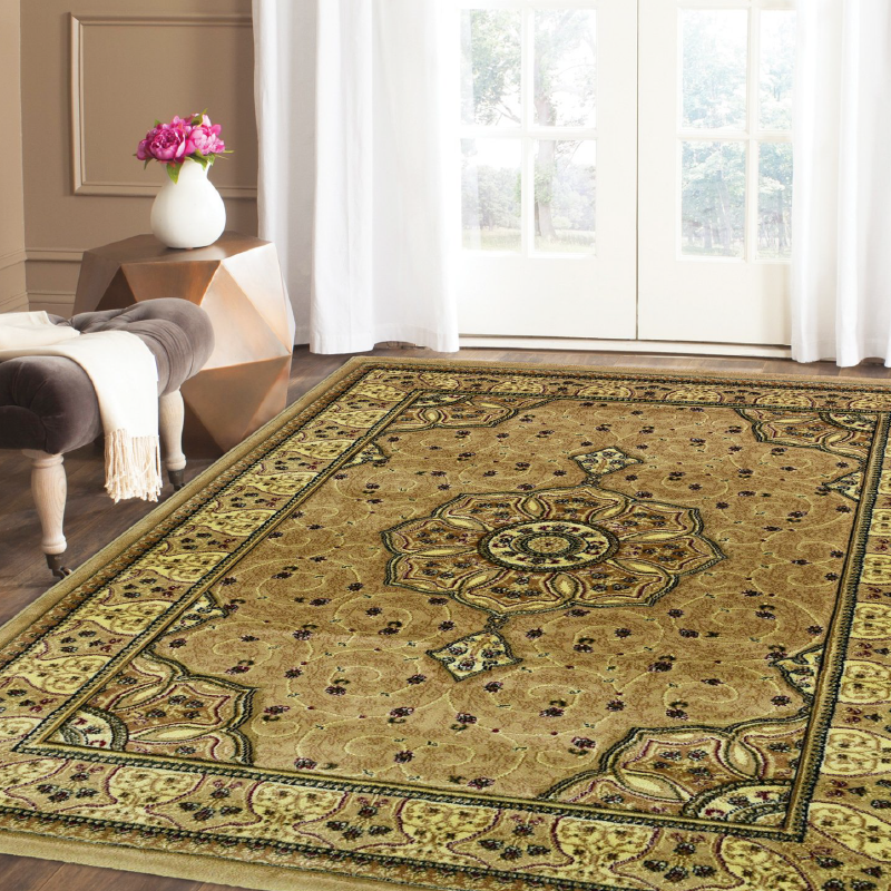 Washington Beige Victorian Rug | Circle & Rectangle Rugs -Bargainia.com