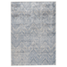 Persian Style Rugs | Isfahan Blue & Cream Faux Silk Zig Zag Rug-Bargainia.com