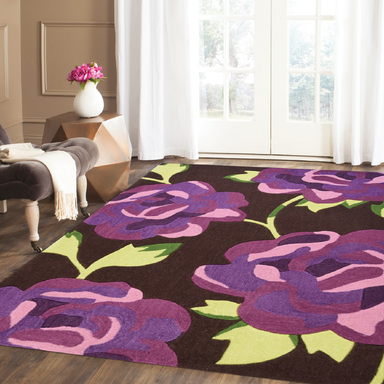 Purple Floral Rug | Rug Masters | Free UK Delivery