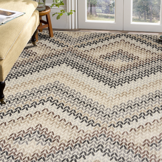 Georgia Zig Zag Cream Rug | bargainia.com| Modern Rugs-Bargainia.com