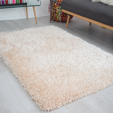 New York Beige Solid Shaggy Rug | Rug Masters | Shaggy Rugs-Bargainia.com