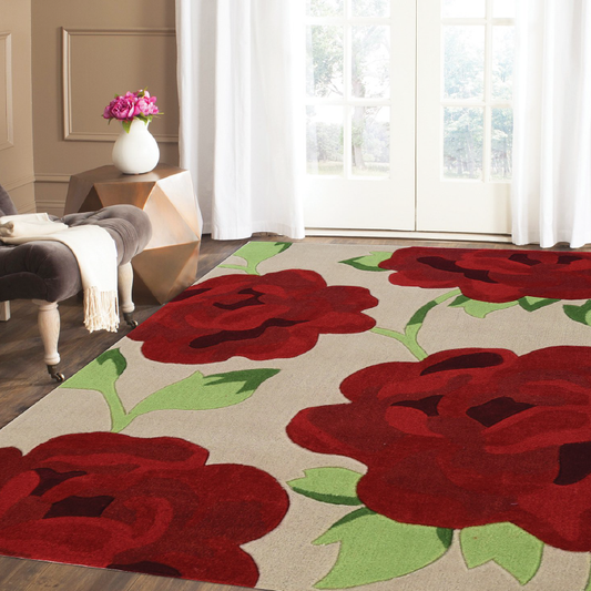 Red Floral Rug | Rug Masters | Free UK Delivery