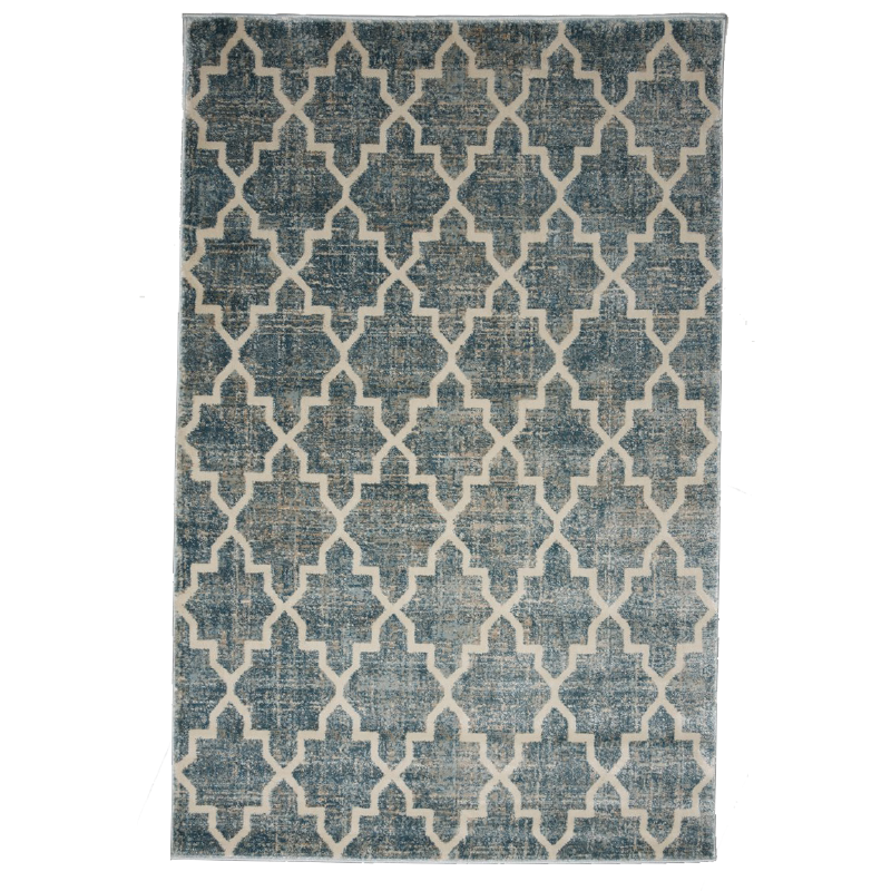 Jersey Shield Blue Modern Rug | bargiania.com | Modern Rugs-Bargainia.com