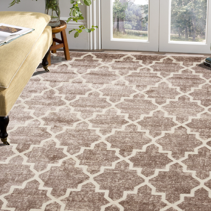 Jersey Shield Brown Modern Rug | bargiania.com | Modern Rugs-Bargainia.com