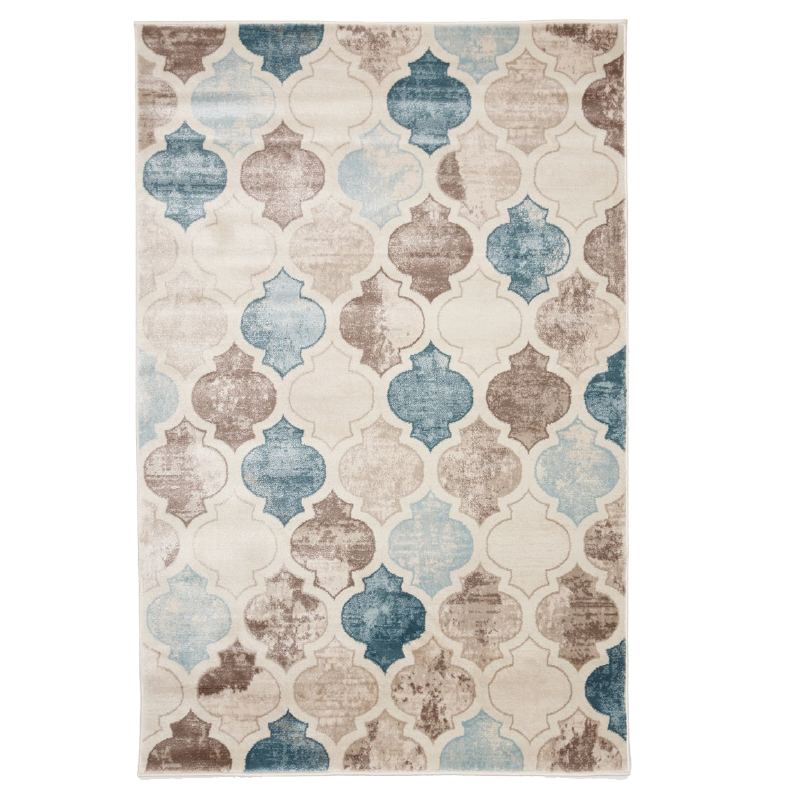 Jersey Shield Cream Modern Rug | bargiania.com | Modern Rugs-Bargainia.com