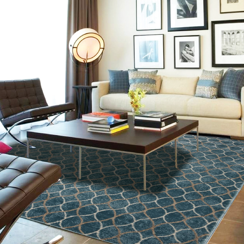 Jersey Blue Mirror Shield Rug | bargiania.com | modern Rugs-Bargainia.com