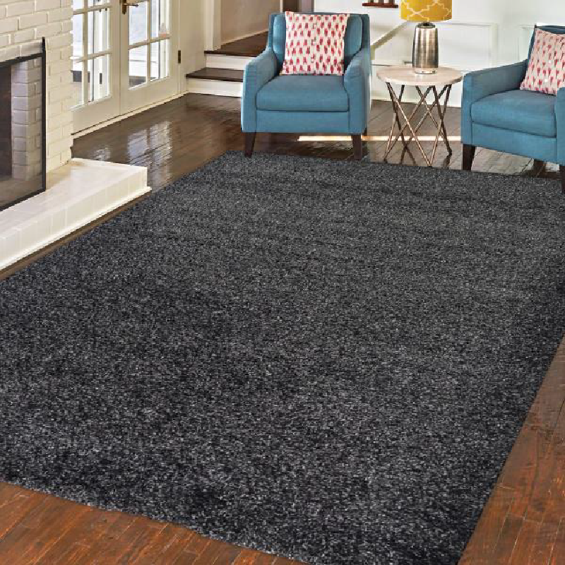 California Anthracite Plain Shaggy Rug | bargainia.com | Shaggy-Bargainia.com