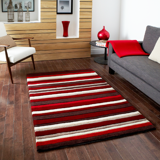 Missouri Red Stripes Rug | bargainia.com| Classic Rugs-Bargainia.com