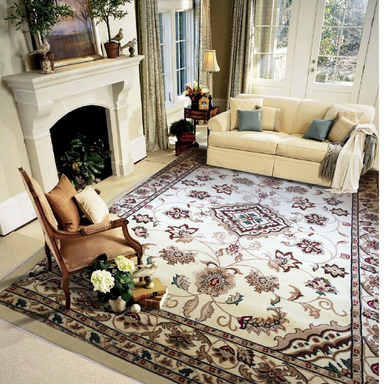 Indiana Floral Beige Traditional Rug | bargiania.com | Traditional Rugs-Bargainia.com